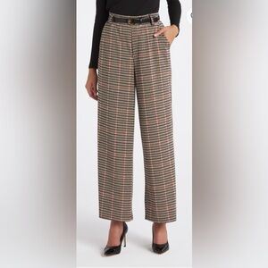 Plaid Wide-Leg Pants